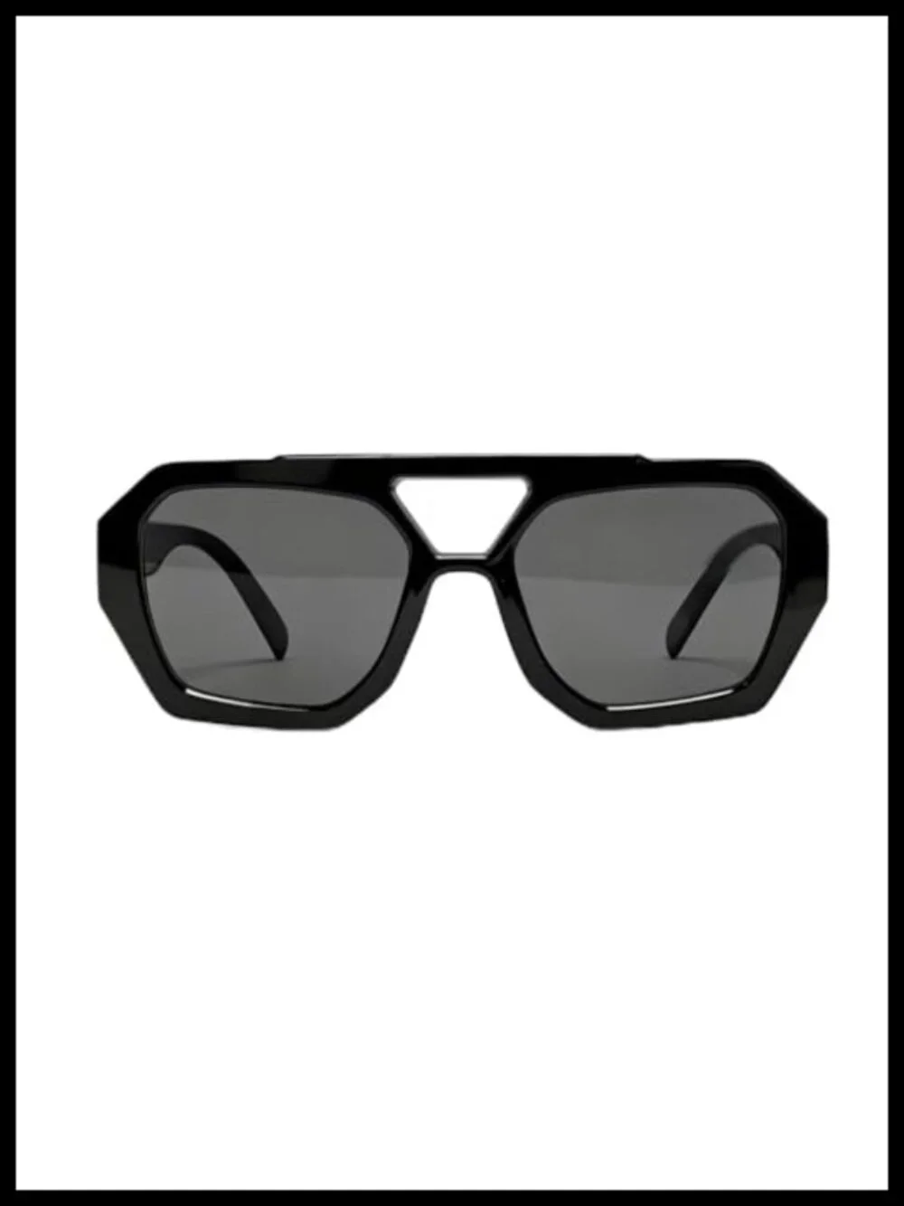 Oversized Flat Top Sunglasses Retro Square Aviator Double Bridge UV400